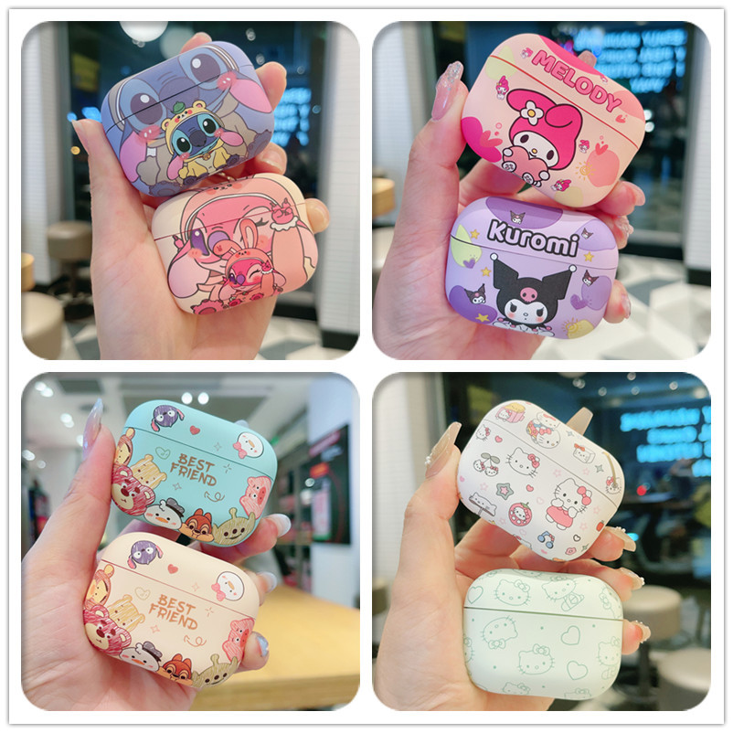 เคส Kuromi & Melody น่ารักสําหรับ AirPods4/4ANC(2024)1/2/3/Pro/Pro2 เคส TPU แบบนุ่ม