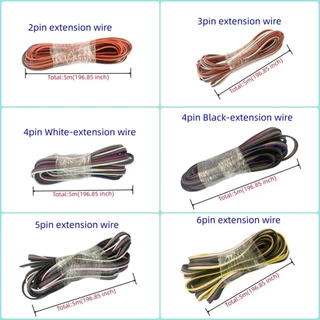 2pin 3pin 4pin 5pin 6pin สายไฟ 22AWG LED สําหรับ WS2812 WS2811 RGB RGBW RGB CCT 5050 3528 LED Strip