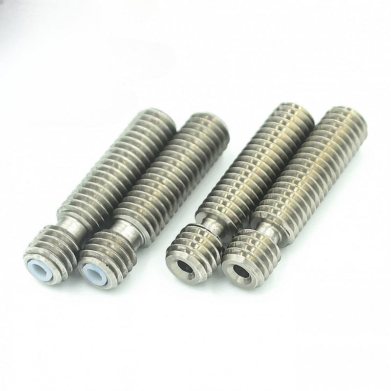 3d อุปกรณ์เสริมเครื่องพิมพ์ mk8 ท่อคอสแตนเลส M6X26 Teflon Teflon Teflon Core