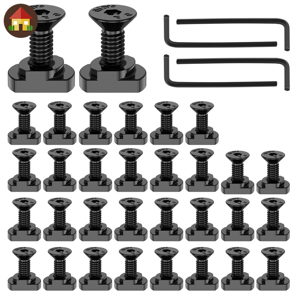 40 ชิ้น Mlok สกรูและน็อตชุด 4 ประแจอัลเลน 12 มม.เหล็ก M-Lok Rail Mount สกรูและชุด T-Nut SHOPTKC7872