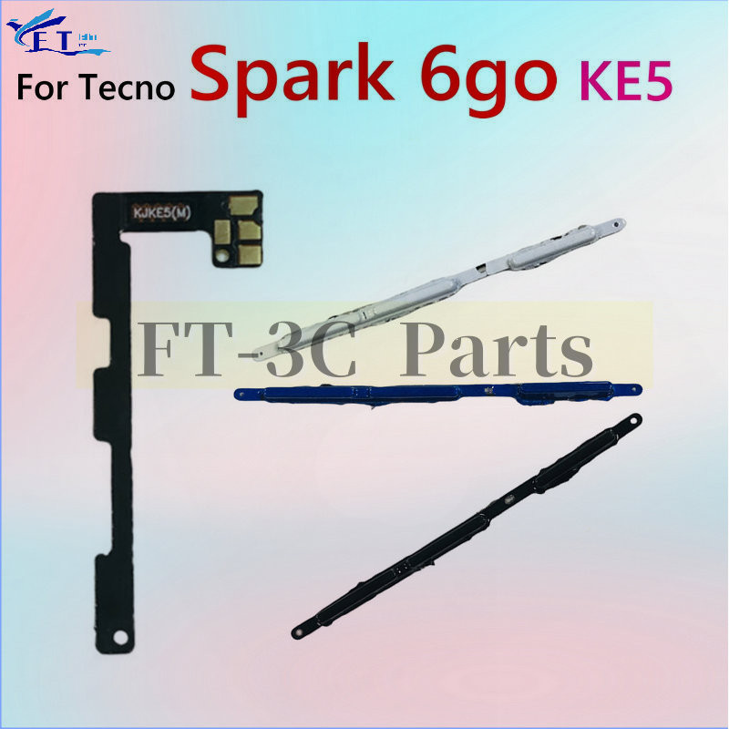 ปุ่มปรับระดับเสียงไฟ Flex สําหรับ Tecno spark 6 go KE5k KE5j ปุ่มกุญแจด้านข้าง Flex Cable