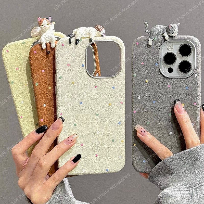 เคส OPPO Reno 12 12F 11F 5G เคส DIY การ์ตูนน่ารักแมวกันกระแทกเคสโทรศัพท์สีสันสดใสสามมิติตุ๊กตาด้านหนังนุ่มสําหรับสาว Studens ผู้หญิง