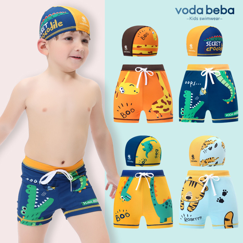Voda Beba กางเกงว่ายน้ําเด็ก VB เด็กชายเด็กทารกนักมวย Quick-Drying การ์ตูนแฟชั่นกางเกงว่ายน้ํา S