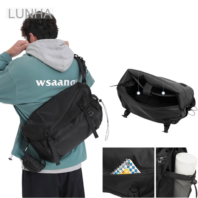 Mens Crossbody Messenger Bag ความจุขนาดใหญ่กระเป๋าสะพาย Oxford กันน้ําสําหรับลําลองกลางแจ้ง