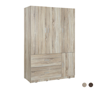 HomeHuk ตู้เสื้อผ้า 3 บาน พร้อมลิ้นชัก รุ่นทิวลิป