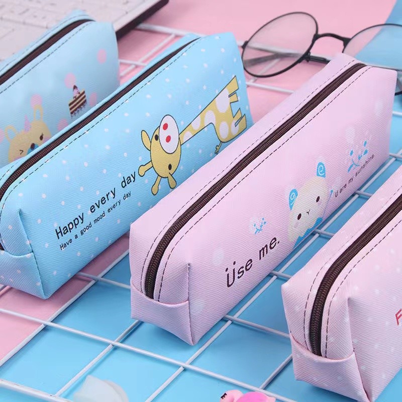 กระเป๋าดินสอ มีซิป ขนาดใหญ่ จุของได้เยอะ แบบพกพา มีหลายรูปแบบให้เลือก สําหรับใส่เครื่องเขียน - รูปที่ 2