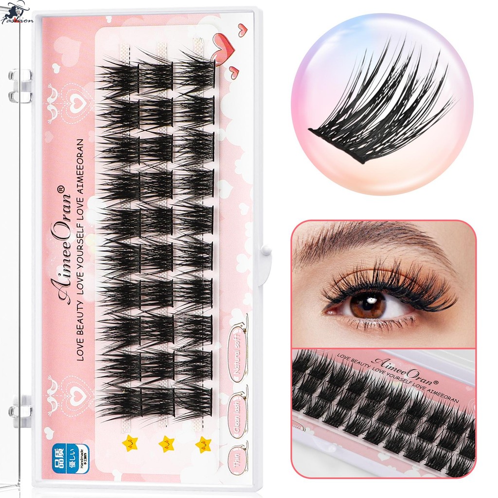 Diy Eyelash Extensions คอนแทคเลนส์ Friendly Lash Clusters ยาว Wisps