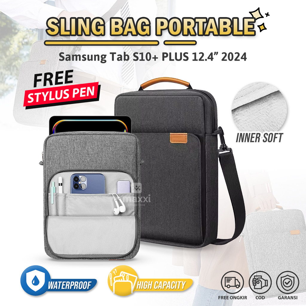 Samsung Galaxy Tab S10 S10+ Plus 12.4 นิ้ว 2024 WiFi 5G LTE SM X826 X820 X826B ปลอกสลิงกระเป๋ากระเป๋