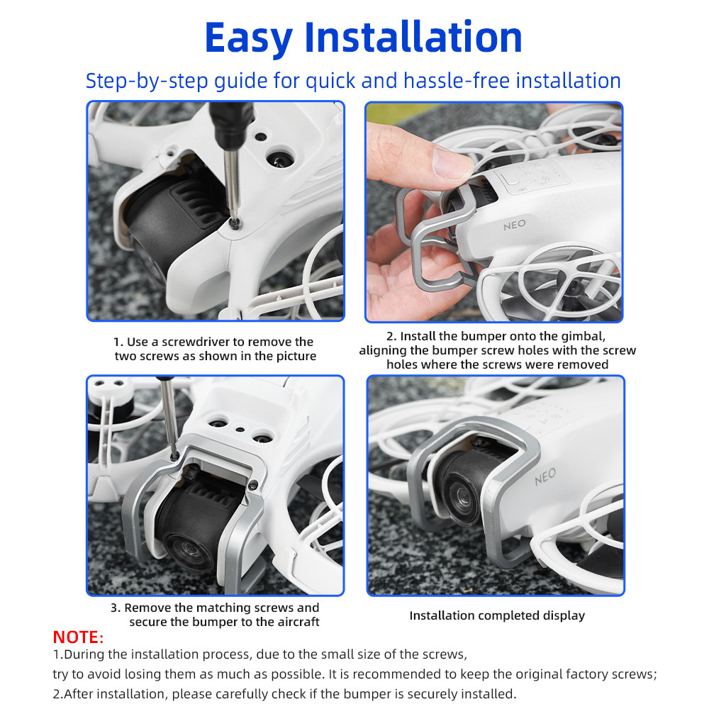 เหมาะสําหรับกันชนอลูมิเนียมอัลลอยด์เลนส์ DJI Neo, อุปกรณ์เสริมขายึดเลนส์ป้องกันกล้องการบิน
