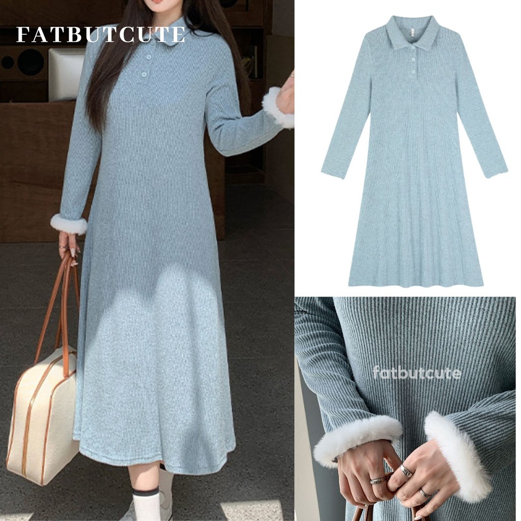 [Fall-Winter Recommended] เดรสยาวสำหรับสาวอวบ รุ่นนี้ควรค่าแก่การไปต่างประเทศ สวยมาก รหัส sc63585