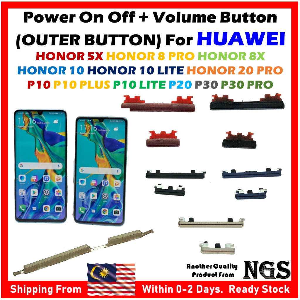 ปิด + ปุ่มปรับระดับเสียงเหมาะสําหรับ Huawei HONOR 5X/7X/8PRO/8X/10LITE/20PRO/X7 P10 P10+/LITE P20 P3