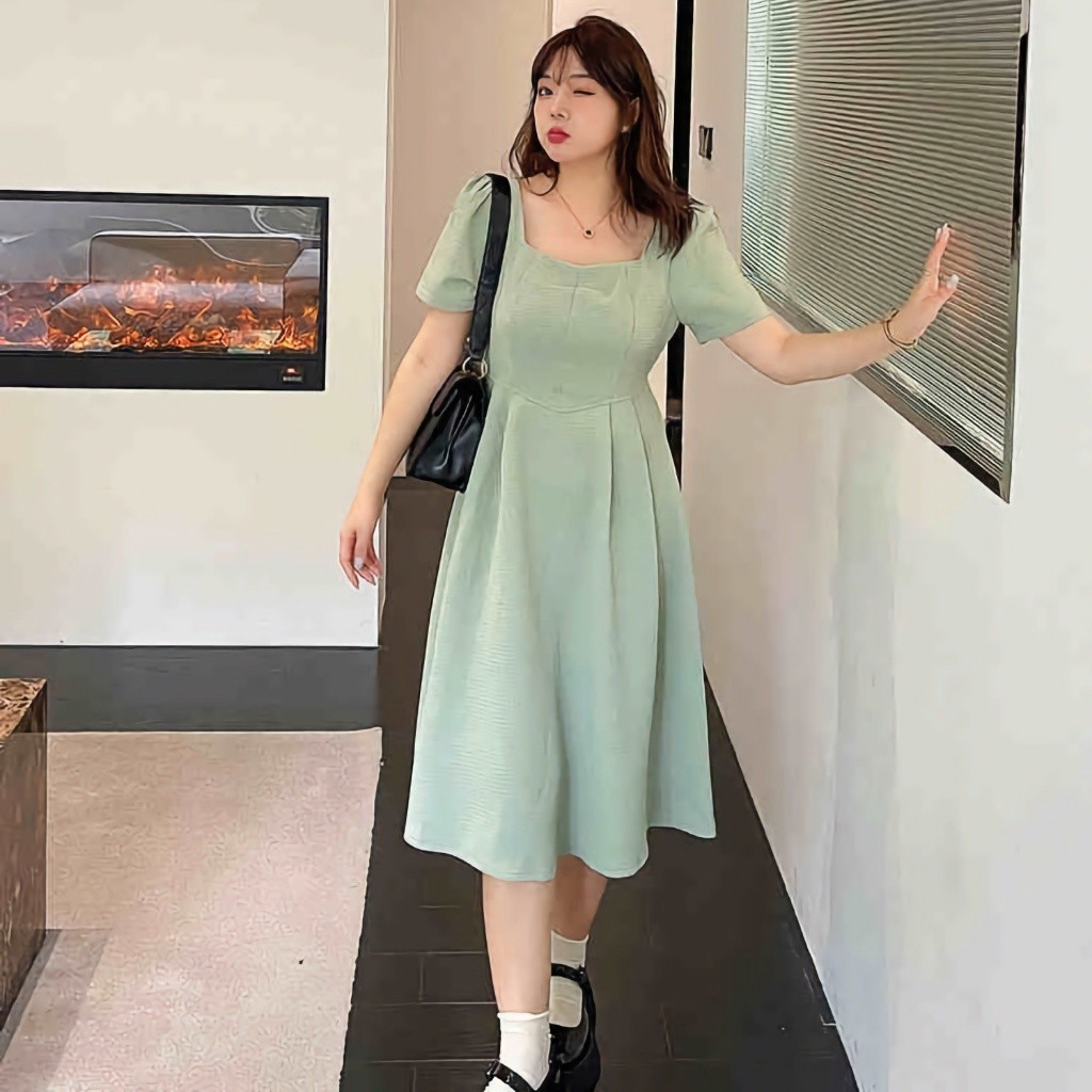 【ใหม่】 ชุดเดรสผู้หญิง เดรส เดรสแฟชั่น เนื้อผ้าดี ใส่สบาย ผ้าวาฟเฟิลน้ำหนักเบา  ดีไซน์ปกปิดหน้าท้อง