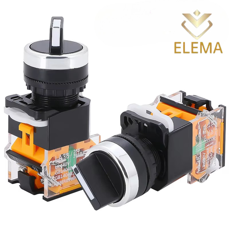 La38 ปุ่ม LA38-11X/2 LA38-20X/3 สวิตช์ลูกบิด 22 มม. 2 เกียร์และ 3 ปุ่มเกียร์สวิทช์ Self ล็อครีเซ็ตสว