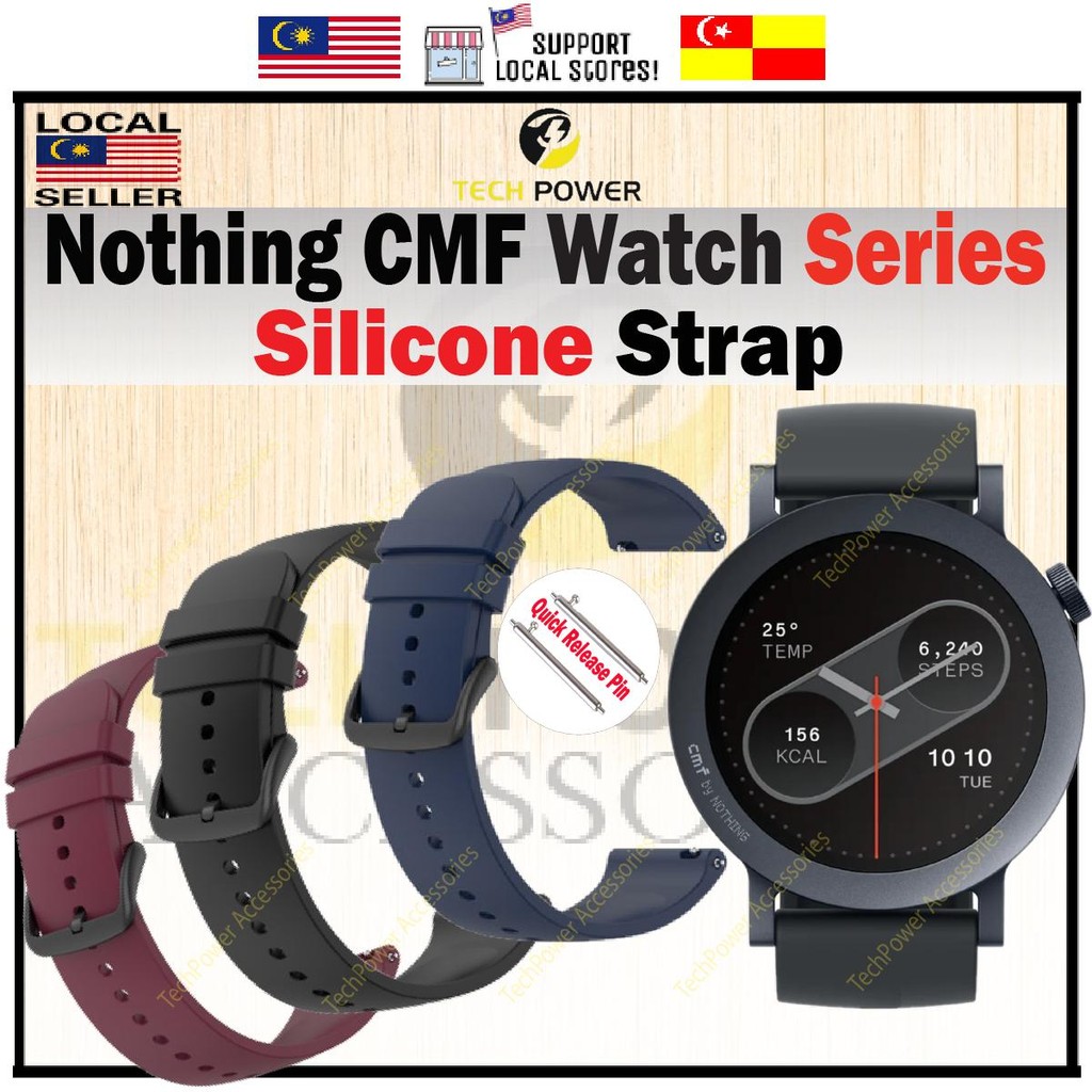 Nothing CMF Watch 3 Pro / Pro 2 / CMF Watch Pro Strap สายซิลิโคน 22MM, Tali Jam Nothing CMF