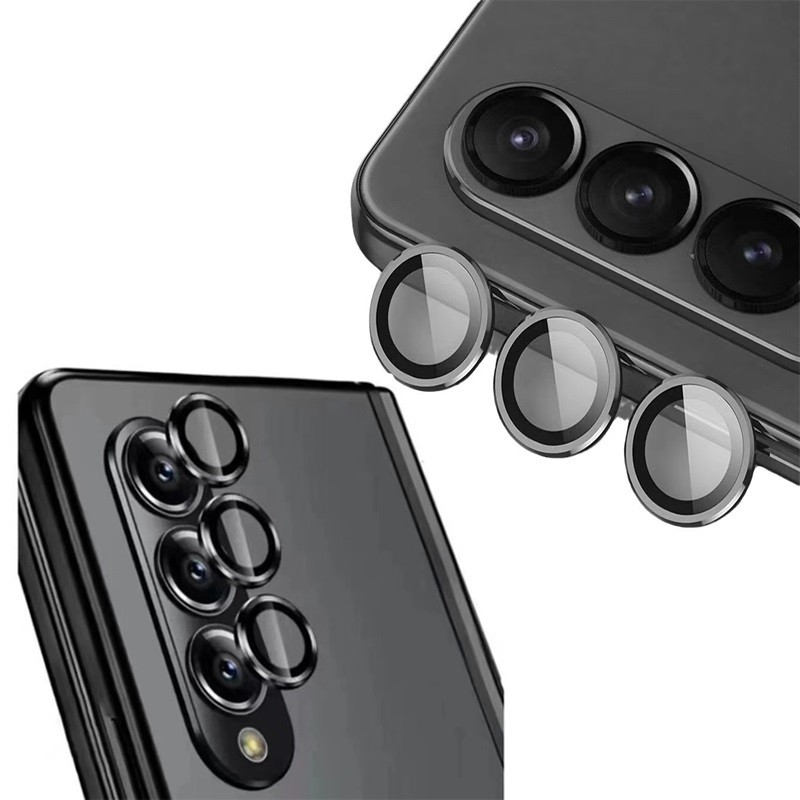Samsung Z Fold6 Fold5 FoldSE FoldSpecial โลหะหรูหราเลนส์กล้องฟิล์มกระจกนิรภัยสําหรับ Samsung Galaxy 