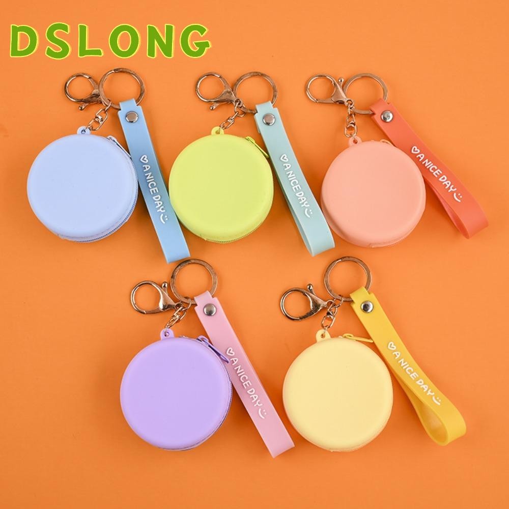 DSLONG กระเป๋าใส่เหรียญ ชูกี้ กระเป๋าเก็บกันน้ําแบบพกพาซิปความจุสูงพร้อมเชือกข้อมือกระเป๋าสตางค์ซิลิโคนนักเรียน