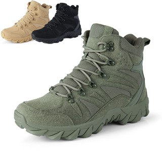 รองเท้าบู๊ทมาร์ตินสไตล์กองทัพสําหรับผู้ชาย - Combat Tactical…