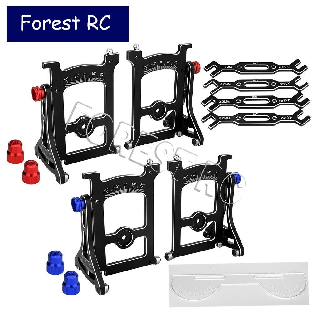 รายละเอียดงานอดิเรก RC อลูมิเนียม Off Road Buggy แชสซี Setup ระบบปรับไม้บรรทัดชุดสําหรับ 1/10 RC Crawler Rally รถบรรทุกสั้นเครื่องมือ