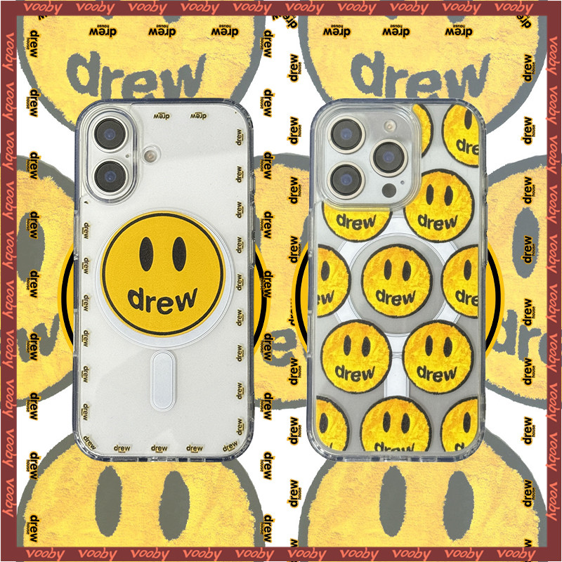 คลาสสิก DREW HOUSE ยิ้ม Face Label Lucency แม่เหล็กเคสโทรศัพท์เหมาะสําหรับ IPhone17 17AIR 17PM 16 16