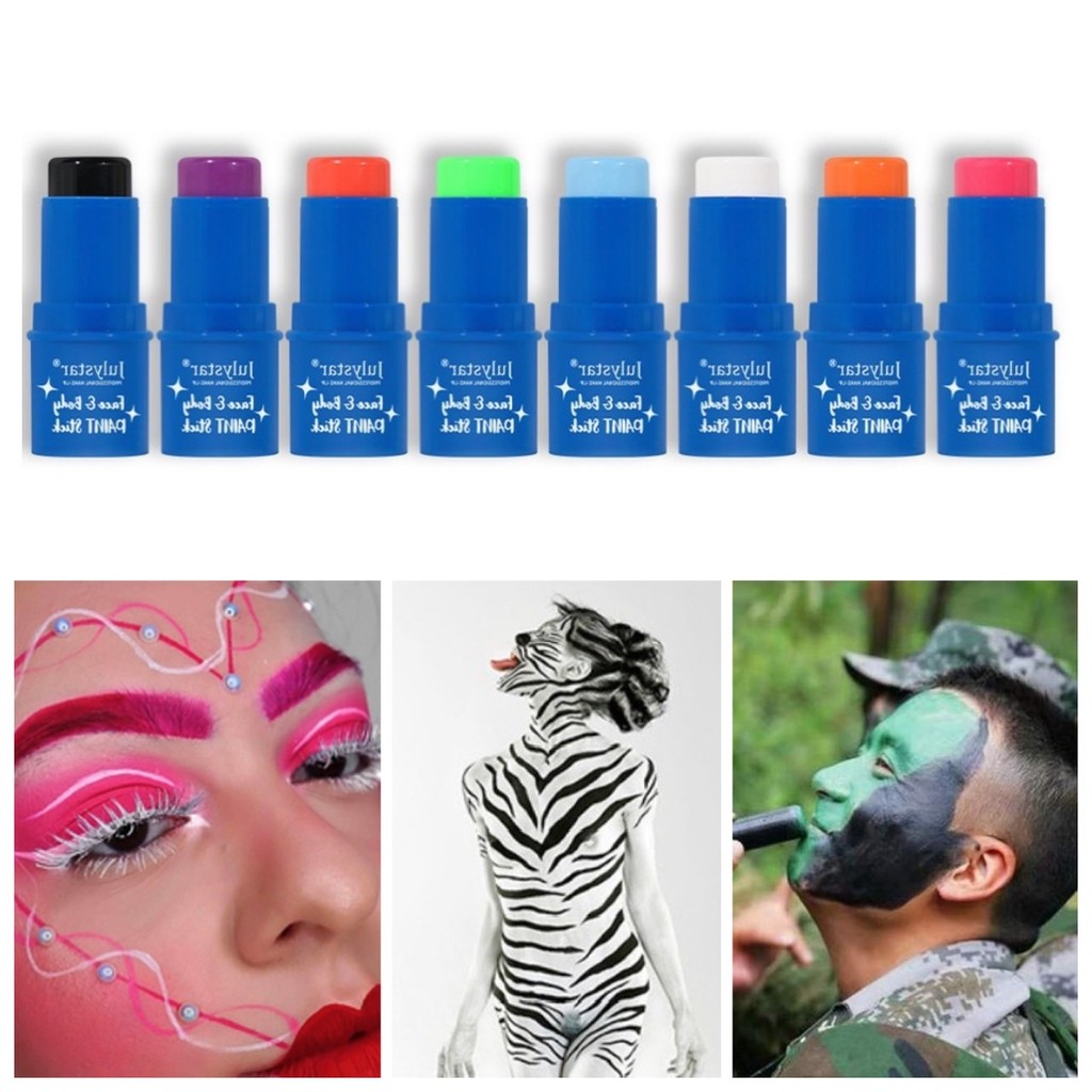 👉 สีทาหน้า เรืองแสง สีพรางหน้า แบบแท่ง สีเพ้นท์หน้า บอดี้เพ้นท์ กิจกรรมปาร์ตี้ ภาคสนาม ไร้สารพิษ ล้างออกง่าย 👉