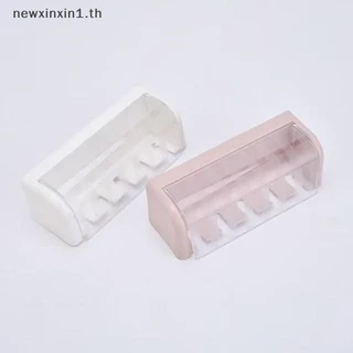 *NT* ที่วางแปรงสีฟันแบบติดผนังในห้องน้ําพร้อมฝาปิด 5 ช่องโดยไม่ต้องเจาะบ้านห้องน้ําชั้นเก็บแปรงสีฟันแบบยึดเอง {ที}