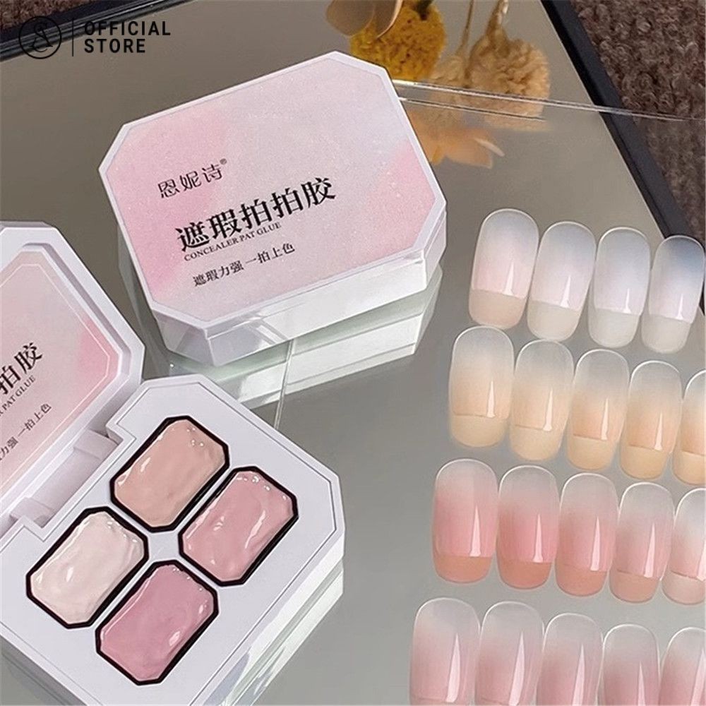 สีเจล เล็บตับกาว สีทาเล็บเจล เจลยาทาเล็บครีมบลัชออน ไวท์ สเปเชียล บรรทัดปก สีไล่ระดับสี ยาทาเล็บ 4 สี Annies