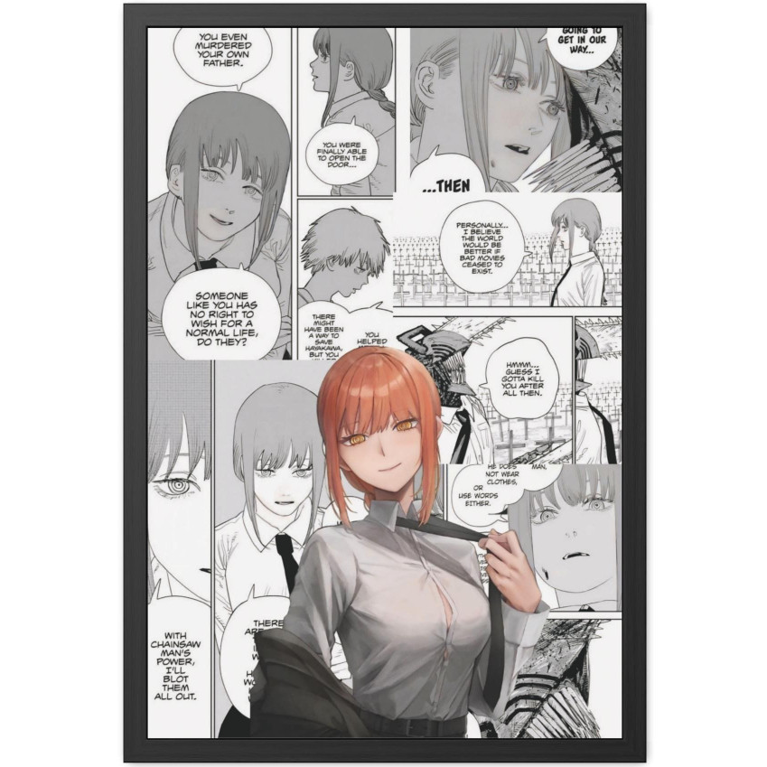 ️ โปสเตอร์อนิเมะที่ไม่ซ้ําใคร - Makima - โปสเตอร์ Chainsaw Man - สติ๊กเกอร์ติดผนัง - รูปภาพติดผนัง