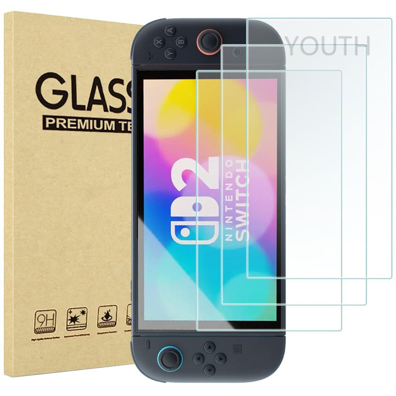 12·12Screen Protector สําหรับ 2025 Nintendo Switch 2, ฟิล์มกระจกนิรภัยหน้าจอ Anti แสงสีม่วง eye protection กระจกจริงสําหรับ NS2 อุปกรณ์เสริม