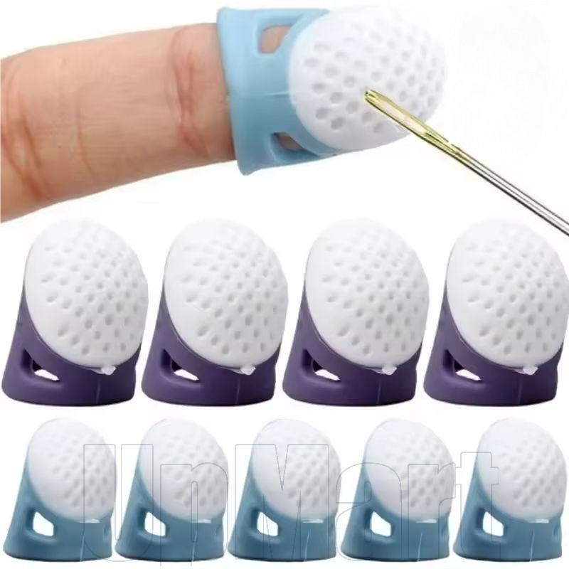 1/3/5 ชิ้นซิลิโคน Thimbles Finger Tips Protector - ผ้าคลุมนิ้วกันลื่น - เครื่องมือเย็บผ้า DIY Cross-Stitch - ปลอกป้องกันกลวง - เย็บ Anti Prick Finger Cover