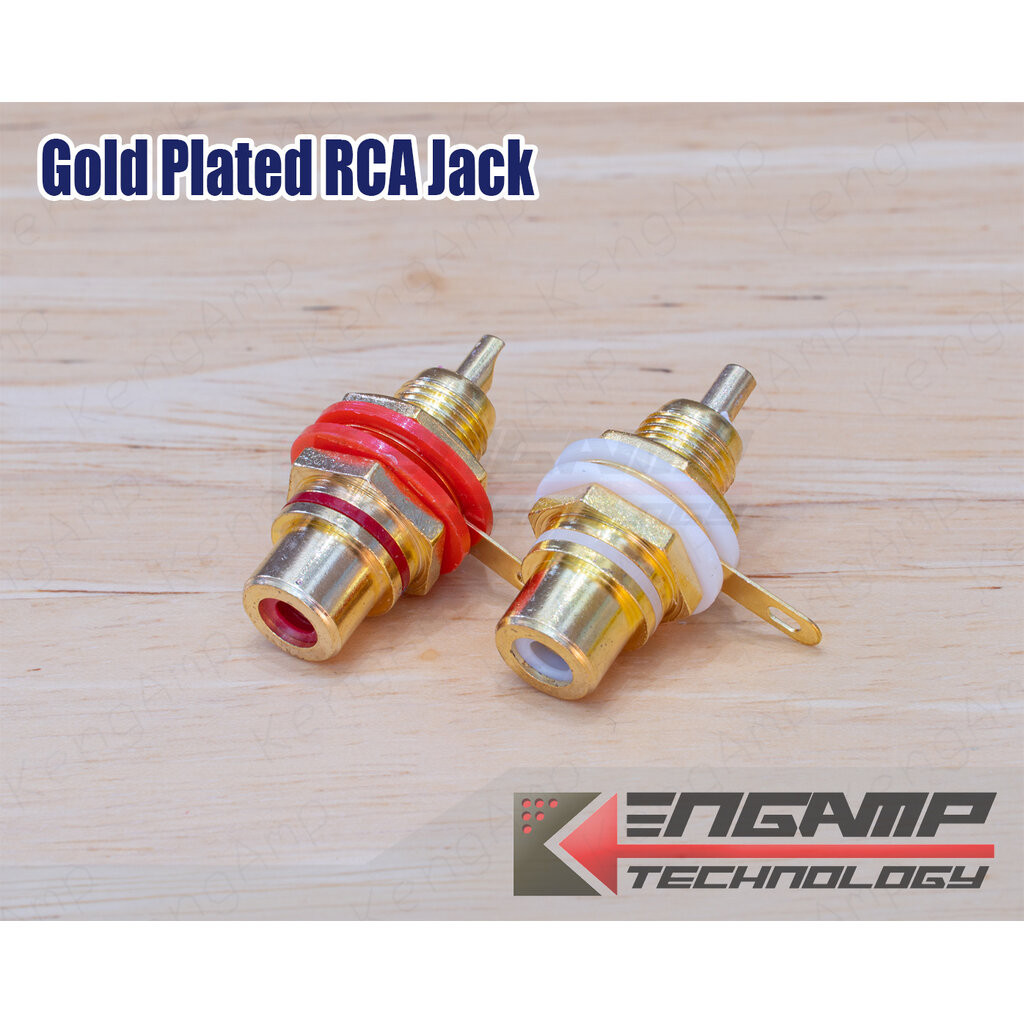 (1คู่) [PJ] Gold Plated RCA Jack แจ็ค RCA ชุบทองสำหรับติดแท่น