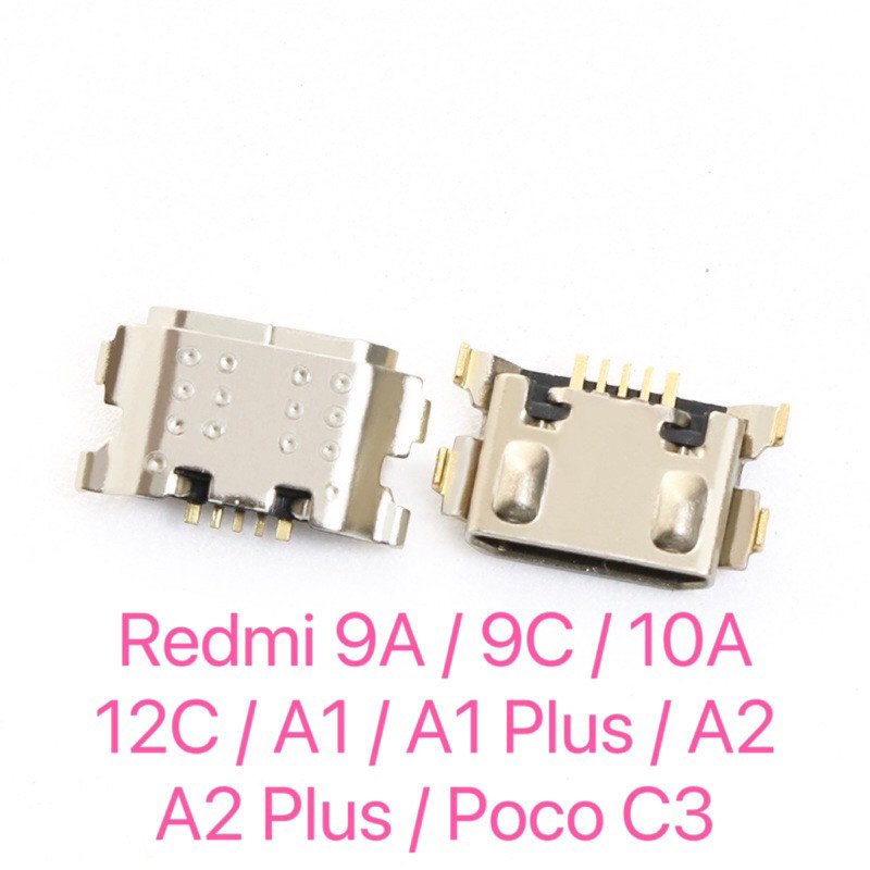 5-50pcs Dock Micro Plug USB ชาร์จ Charger Pin Dock พอร์ตสําหรับ Redmi 9A 9C 10A 12C A1 / A1 Plus / A2 / A2 Plus / Poco C3 ชาร์จ Pin Dock Connector