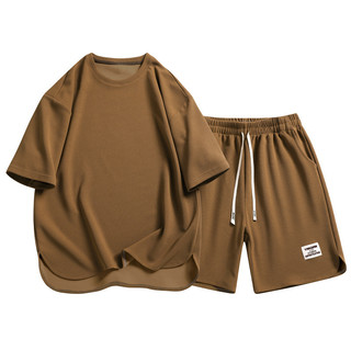 DISAI Baju Olah Pria Sport Yoga Set Unisex Sport Wear Kaos Round Neck & Celana Pendek Pria TZ009