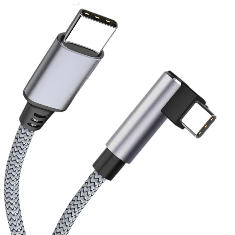 100W/60W type c to type c cable ชาร์จเร็ว สายเคเบิลข้อมูลข้อศอก รองรับ PD QC 4.0