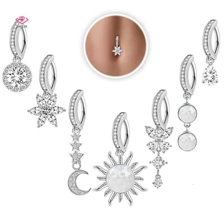 HWETR แฟชั่นประณีต Belly ปุ่มเซ็กซี่เจาะเครื่องประดับผู้หญิง Zircon Navel Barbell แฟชั่น Belly แหวนของขวัญใหม่