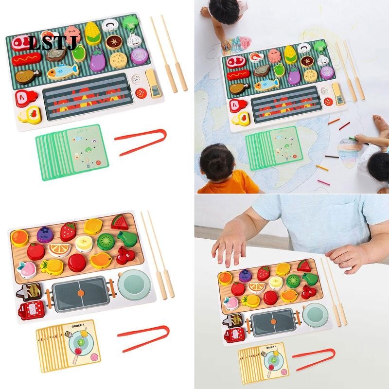 [Lstjj] ไม้เล่นอาหารชุด DIY อาหารพัฒนาการแกล้งเล่นของเล่นทําอาหารสําหรับอายุ 3 4 5 6 ปีชายหญิงของขวัญ