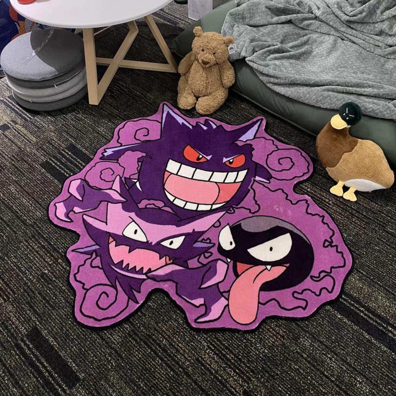 อะนิเมะPokemon Gengar Pikachu Faux Cashmere Bath Matลื่นดูดซับชั้นเสื่อการ์ตูนStitchพรมห้องนั่งเล่นห้องน้ําห้องนอนข้างเตียงพรมตกแต่งบ้าน
