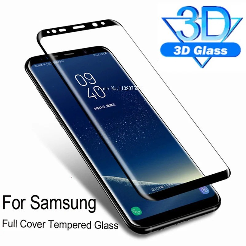 SAMSUNG 100Dโค้งสีดําขอบฟิล์มกระจกนิรภัยสําหรับSamsungหมายเหตุS9 S8 S7 S23 S22 S21 S20 S10 S 20 10 9 8 Plus Ultra Edge 5G 4G UWหรูหราAnti Scratchป้องกันการระเบิดProtector