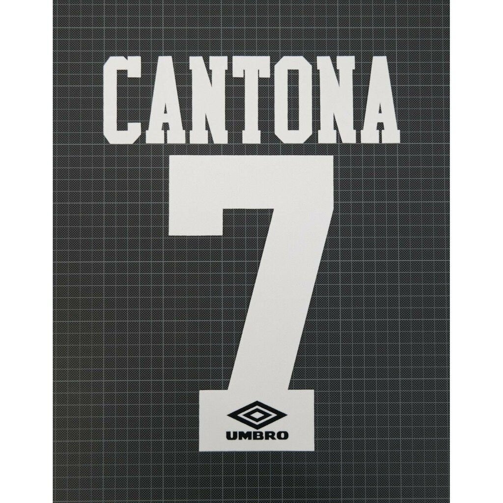 เบอร์ กำมะหยี่ ติดเสื้อแมนยู คอเชือกแดง ลายสนาม CANTONA #7 1992-1996 Player Size Premier League Whit