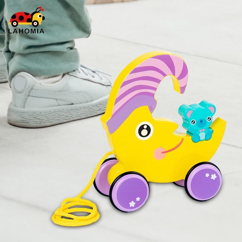 ลาโฮเมีย ไม้เดินดึงของเล่นดึงของเล่นการเรียนรู้ในช่วงต้นปรับมอเตอร์ทักษะไม้ดึง4ปีเด็กชายหญิงเด็ก - รูปที่ 5