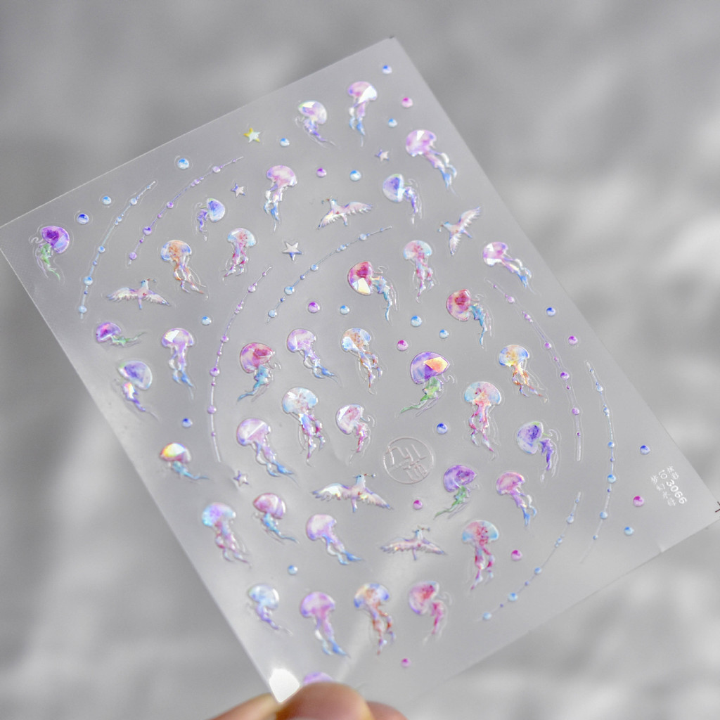 [CORAL SEA] Japanese Dream Jellyfish Nails Stickers Nail Stickers Nails Accessories Nail Stickers Na