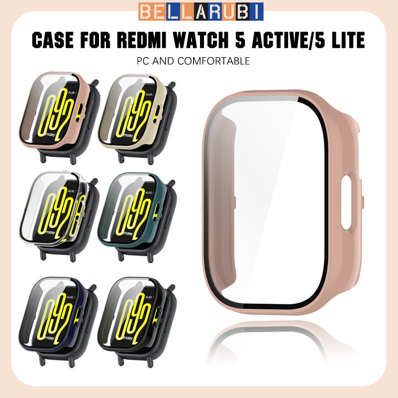 PC แข็งแรงกรณี for Redmi Watch 5 Active/Redmi Watch 5 Lite กระจกนิรภัย PC ฟิล์มป้องกันหน้าจอกันชนอุปกรณ์เสริม