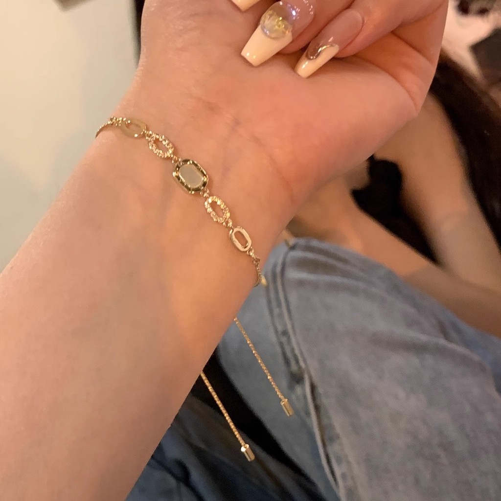 Niche High-End Opal Bracelet Female, ins Trendy All-Match Classy Diamond Bracelet Bracelet Bracelet