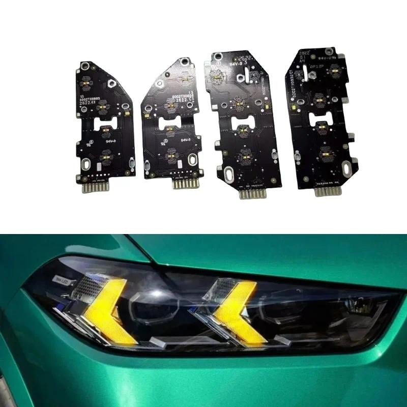 โมดูล DRL สีเหลืองสําหรับ BMW G05 G06 LCI X5 X6 F86 F95 LED ไฟหน้า DRL กลางวัน Angel Eye