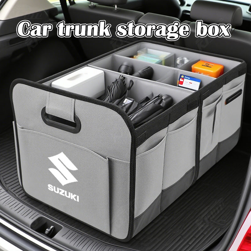 Suzuki รถ Trunk กล่องเก็บหนังขนาดใหญ่ความจุถังขยะพับแบบพกพาสําหรับพกพา Ertiga Xl7 Apv S-presso Baleno Jimny Swift Ignis Vitara Sx4 Cross