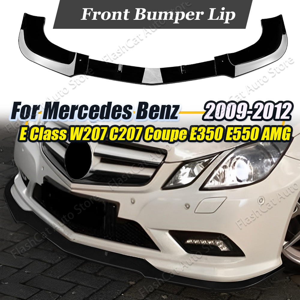 C207 W207 กันชนหน้า Splitters Lip สําหรับ Mercedes Benz E Class Coupe E250 E300 E350 E500 AMG 2009-2012 สปอยเลอร์ Body Kit Diffuser
