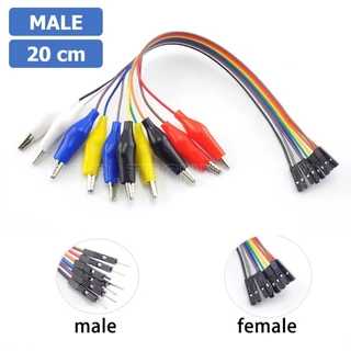 สายแพ-ปากคีบ ตัวผู้/ตัวเมีย ความยาว 20cm/30cm 10Pin Alligator Clip to Dupont Line Male สายจั๊มเปอร์ Jumper สายจัมเปอร...