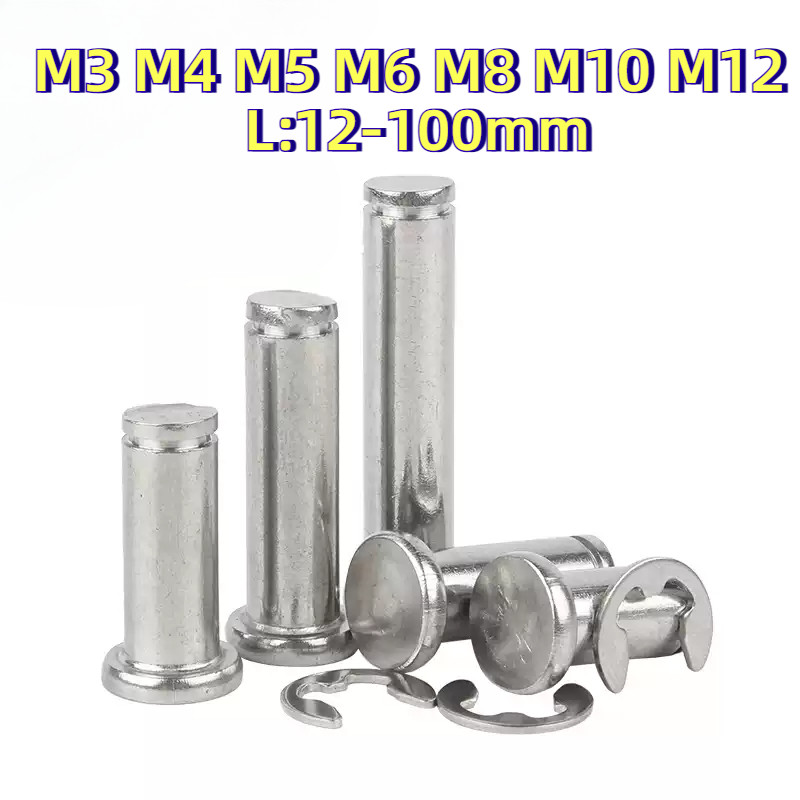[XZM-LY] M3m4m5m6m8m10m12 หัวแบนพร้อมเพลาสล็อต sus304 Pin Shaft Circlip Pin เล็บตําแหน่งขาทรงกระบอก
