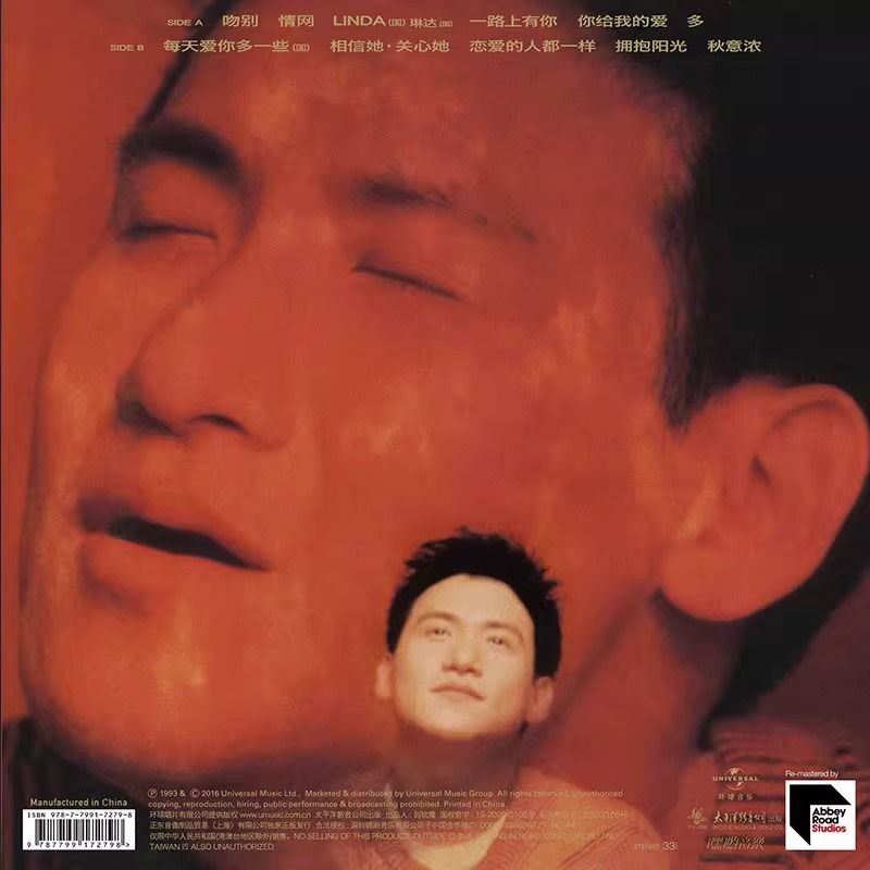 อัลบั้ม Jacky Cheung ของแท้ Kiss Goodbye LP แผ่นเสียงไวนิลแผ่นเสียงเฉพาะ 40 ซม. Turntable Disc th