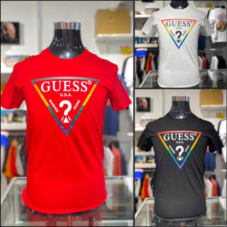 (Ready Stock) Tshirt GUESS Men Premium Quality + Free Gift By Zam Outlet