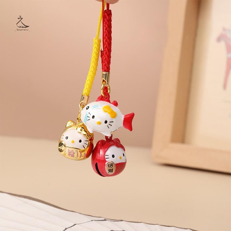 [HSSL] การ์ตูนน่ารักญี่ปุ่น Lucky Cat พวงกุญแจ Bell Trinkets โทรศัพท์ Ch กระเป๋ารถจี้ Key Chain Pray พวงกุญแจคู่ของขวัญ MCL7717